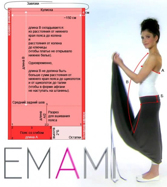 Выкройка платья-трансформер emami