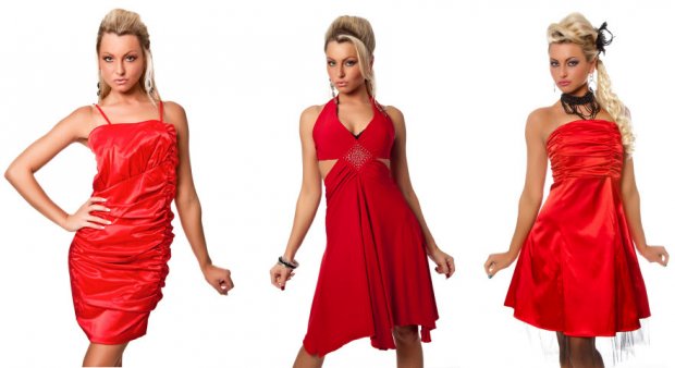 красные коктейльные платья