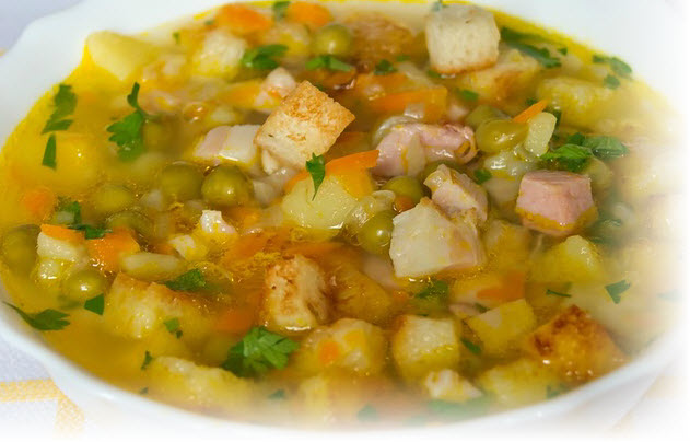 Гороховый суп на косточке рецепт